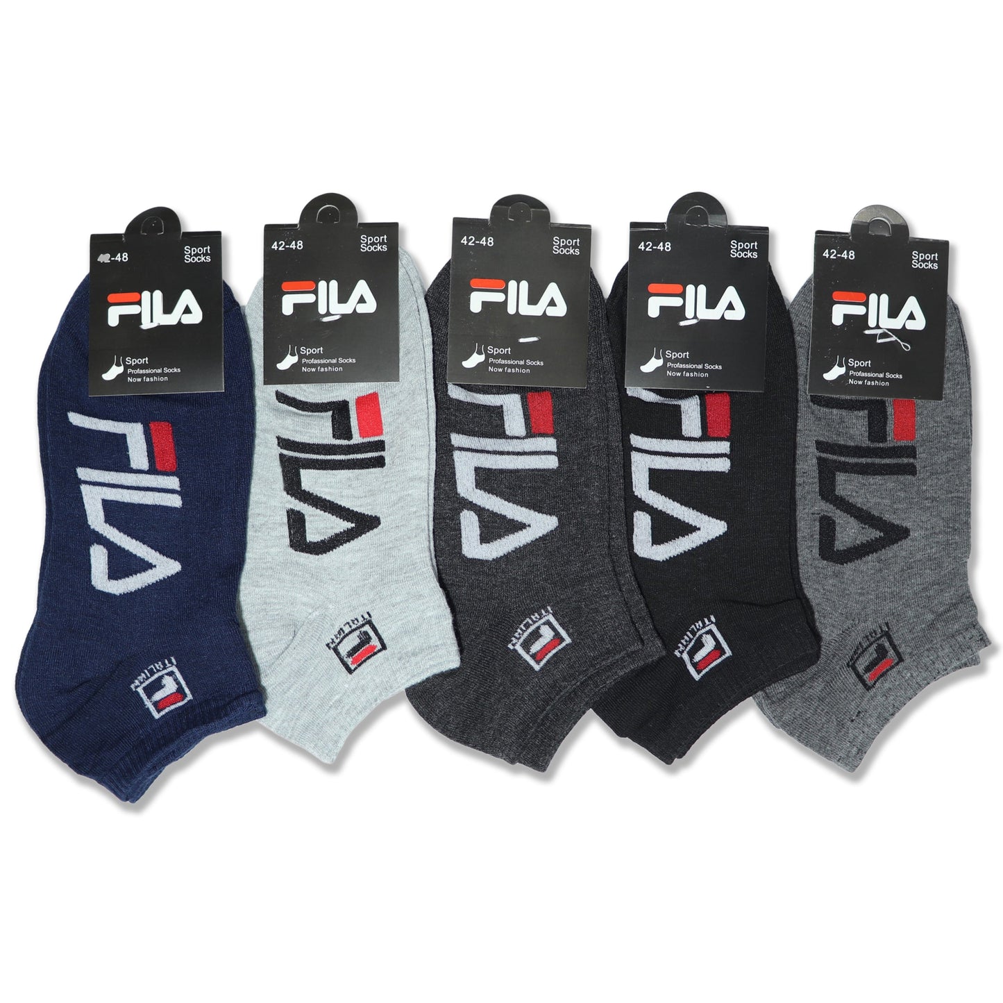 SKS033-FLA ANKLE LOGO PACK OF 5 ANKLE SOCKS