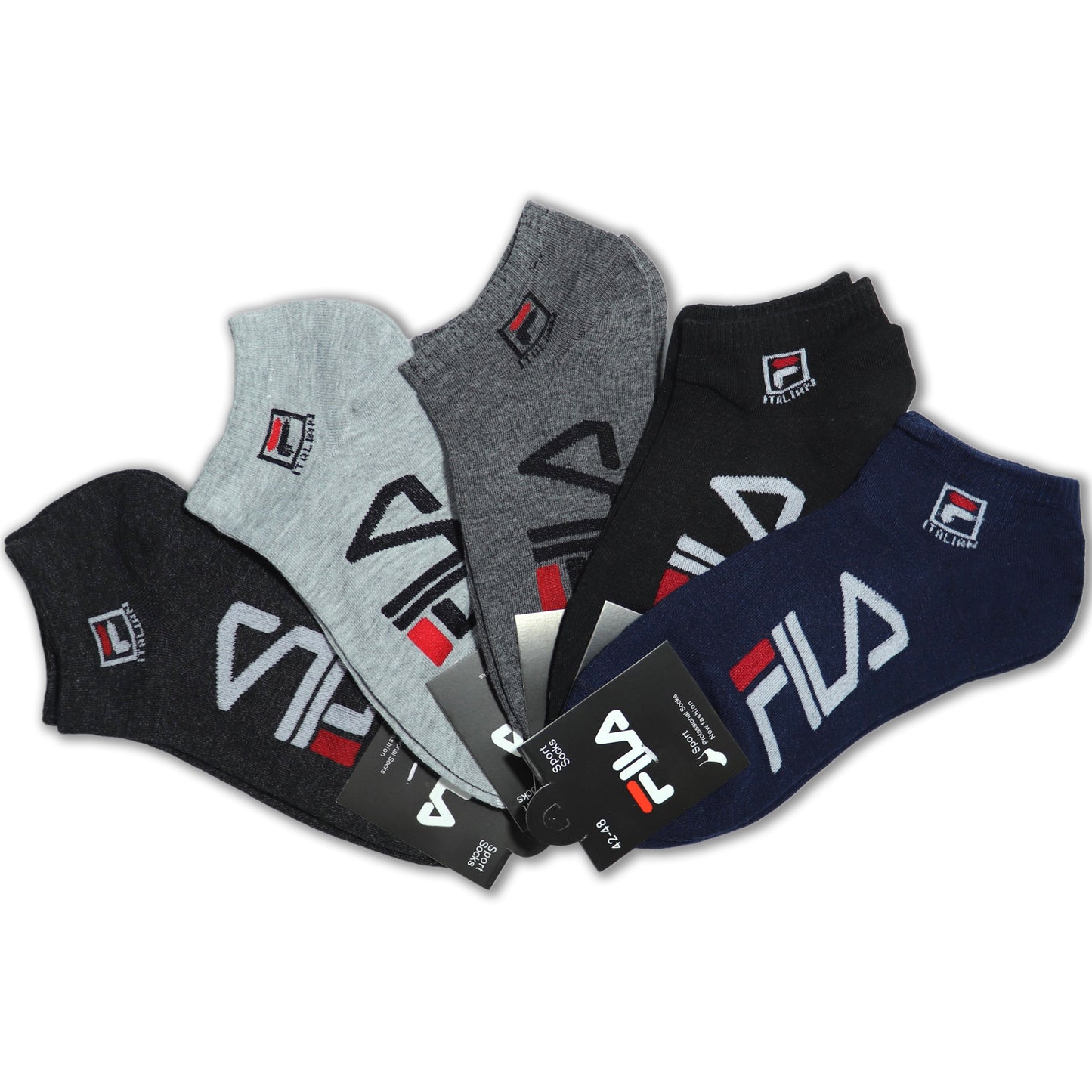 SKS033-FLA ANKLE LOGO PACK OF 5 ANKLE SOCKS