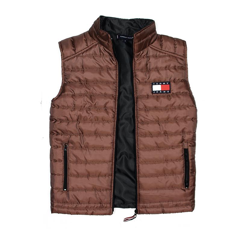 SJ404-THFGR MEN EXCLUSIVE SLEEVELESS QUILTED GILET "BROWN"