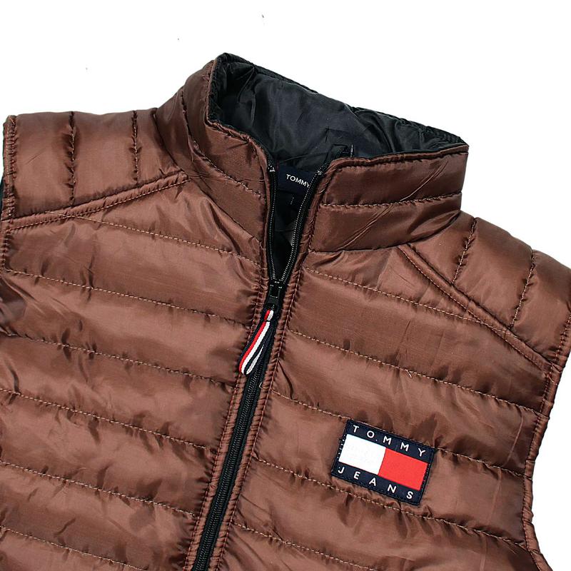 SJ404-THFGR MEN EXCLUSIVE SLEEVELESS QUILTED GILET "BROWN"