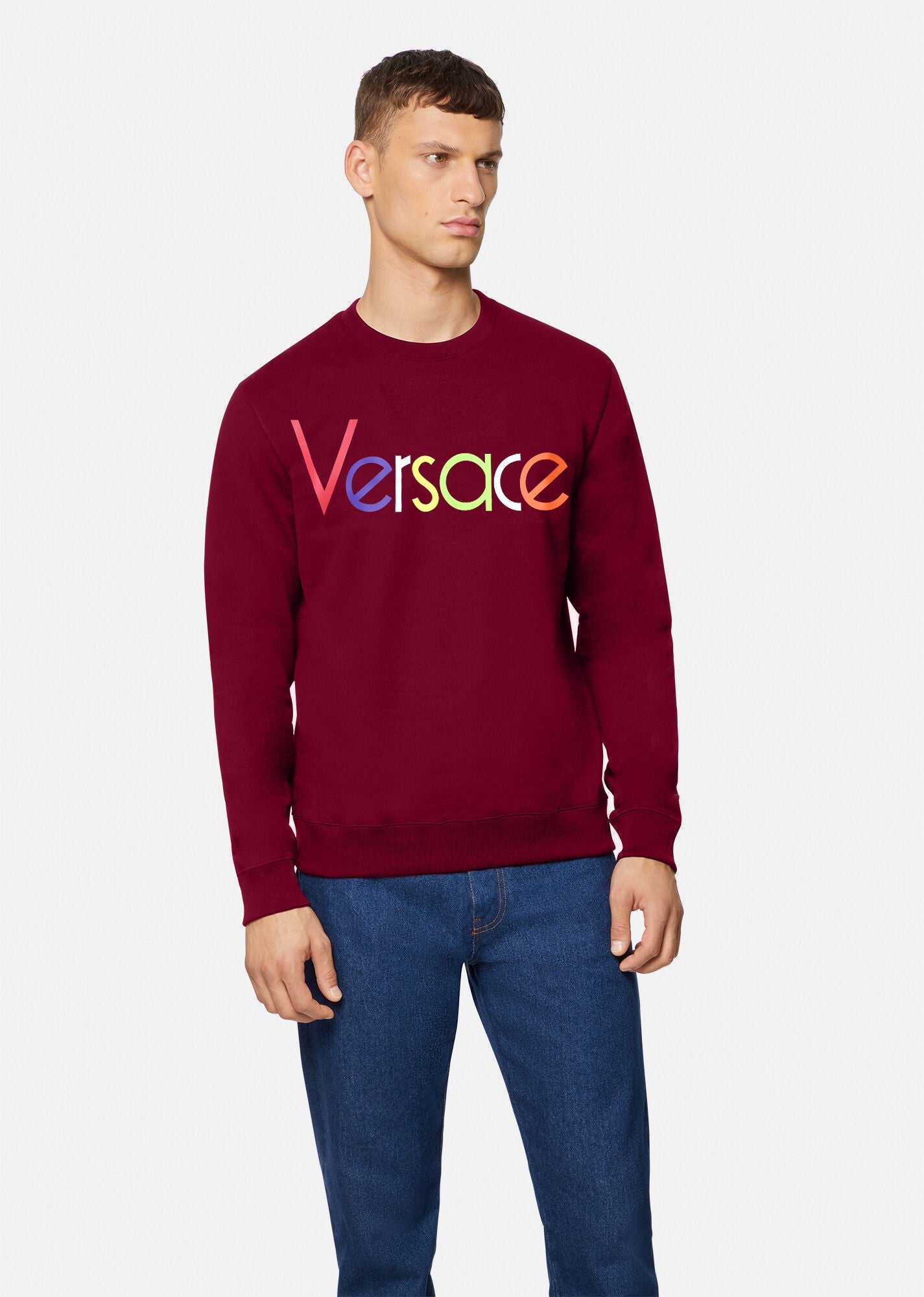 SS401-VRSC  HD PRINTED TERRY SWEATSHIRT "MAROON"