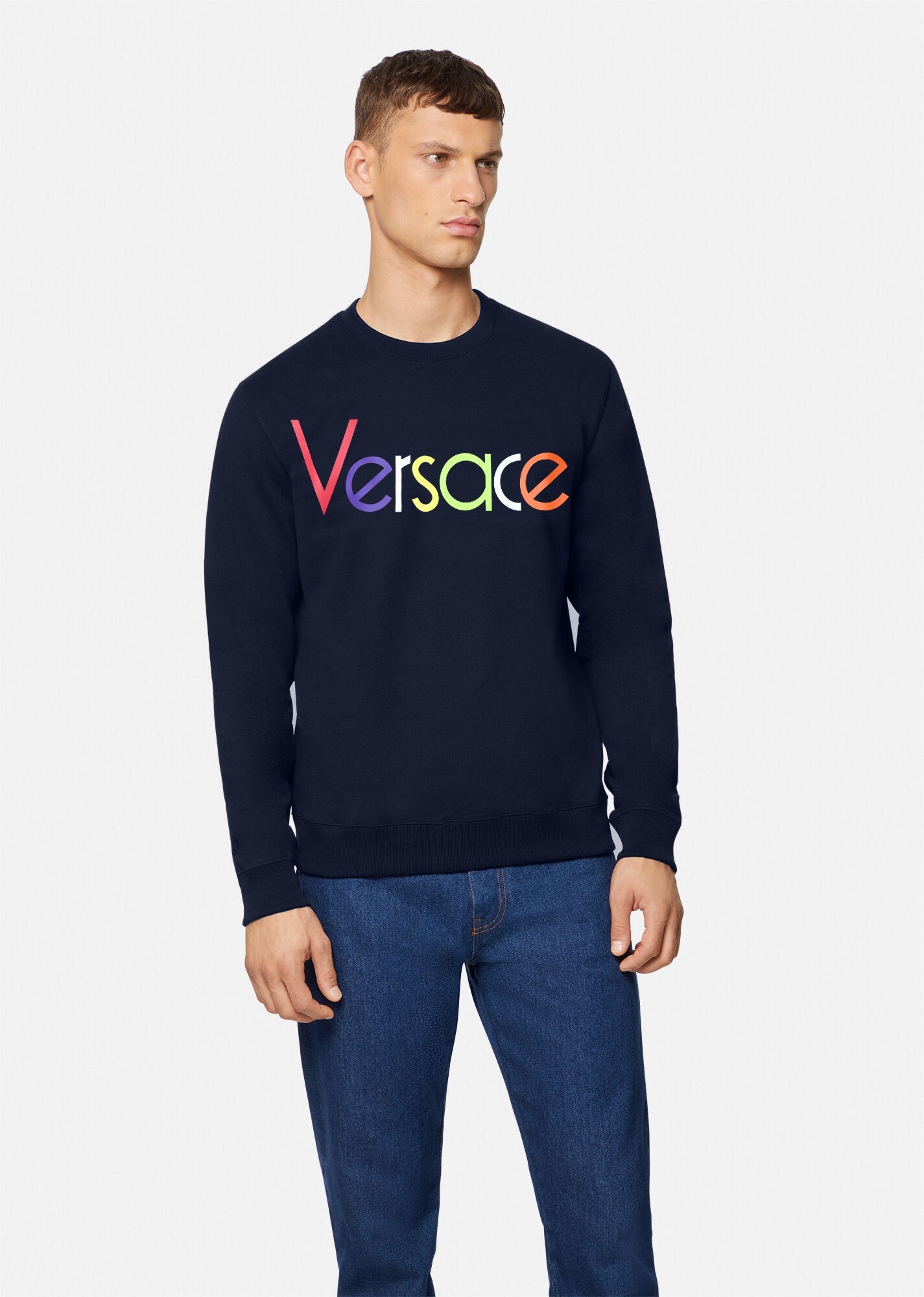 SS401-VRSC HD PRINTED TERRY SWEATSHIRT "NAVY"